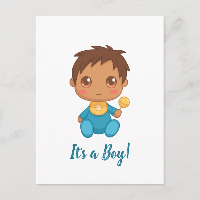 Baby Boy Blue Jumpsuit Postcard (Front)