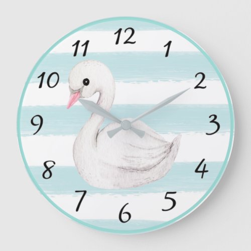 Baby Boy Blue Modern Elegant Nursery Decor Large Clock