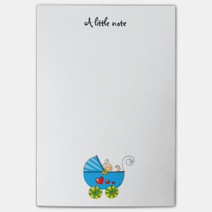 baby boy (blue pram) - nursery post-it notes