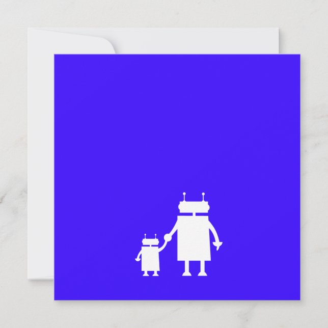 Baby Boy Blue Robot Baby Shower Invite (Front)