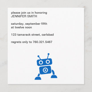 Baby Boy Blue Robot Invitation