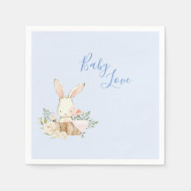 Baby Boy Blue Script Cute Adorable Baby Shower