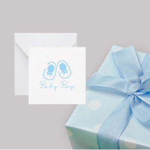 Baby Boy Blue Shoes Baby Shower Note Card