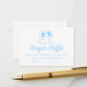 Baby Boy Blue Shoes Diaper Raffle Enclosure Card