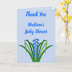 Baby Boy Bluebell Flowers Spring Baby Shower Card