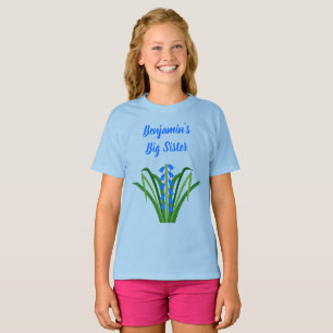 Baby Boy Bluebell Flowers Spring Big Sister T-Shirt