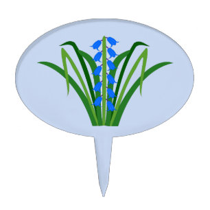 Baby Boy Bluebell Flowers Spring Cake Topper