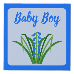 Baby Boy Bluebell Flowers Spring Custom Faux Canvas Print