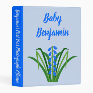 Baby Boy Bluebell Flowers Spring Photo Album Mini Binder