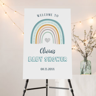 Baby Boy Boho Rainbow Baby Shower Welcome Foam Board