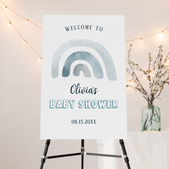 Baby Boy Boho Rainbow Baby Shower Welcome Foam Board (In Situ (Stand))