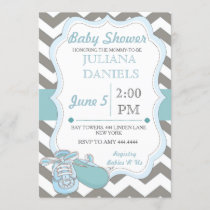 Baby Boy Bootie Baby Shower Invitations