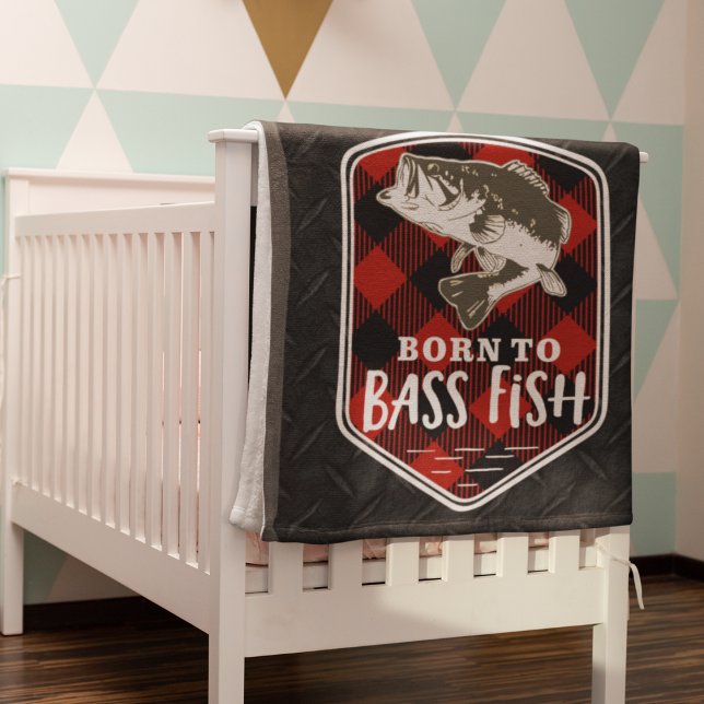 Baby Boy Born To Bass Fish Bass Nursery Baby Blanket (Creator Uploaded)