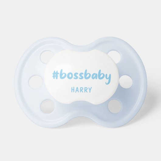 Baby Boy #bossbaby Boss Personalized Name Blue Pacifier (Front)
