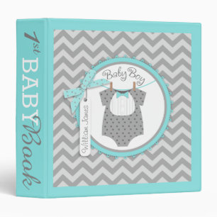 Baby Boy Bow Tie Memory Book Album 3 Ring Binder