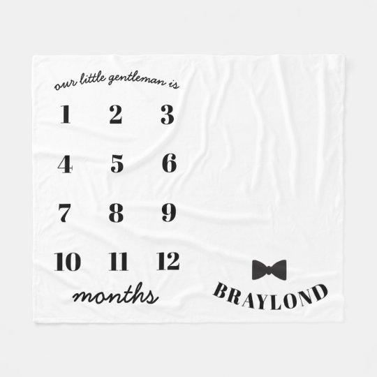 Download Baby Boy Bow Tie Monthly Milestone Blanket | Zazzle.com