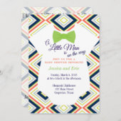 Baby Boy Bow Tie Onsie with Colorful Design Invitation (Front/Back)