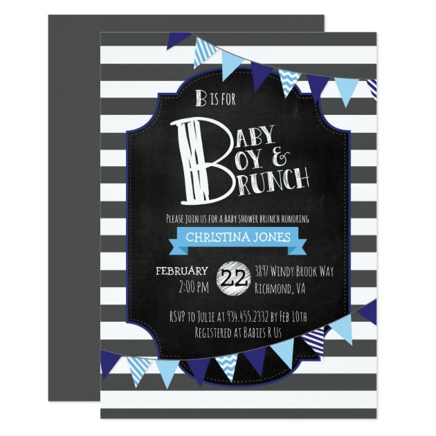 Baby Boy & Brunch Baby Shower Invitation