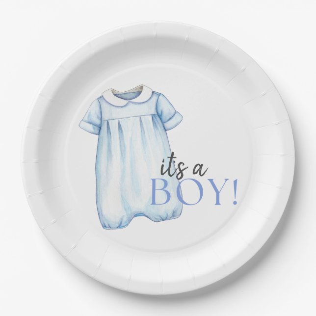 Baby Boy Bubble Paper Napkin Plates (Front)