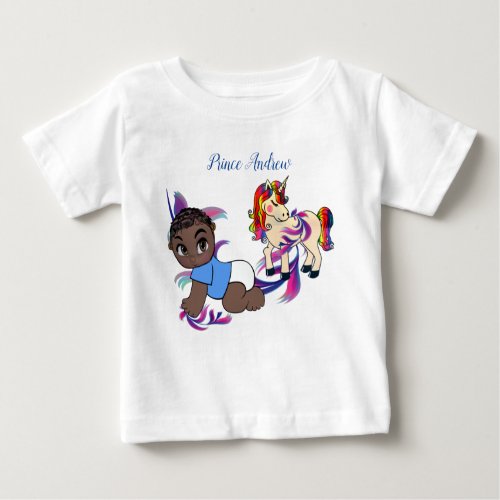 Baby Boy Bubbles  Unicorns Baby T_Shirt