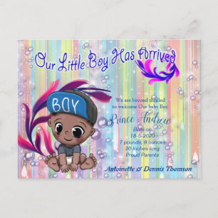 Baby Boy Bubbles & Unicorns Postcard