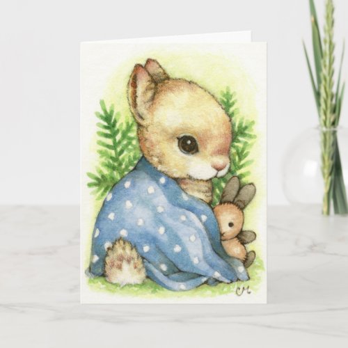 Baby Boy Bunny - Cute Rabbit Announcement Card