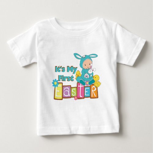 Baby Boy Bunny First Easter T_shirt