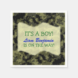 Baby Boy - Camo Themed Baby Shower Napkins