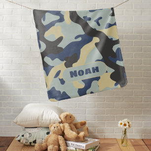 Baby boy camouflage camo nursery decor blanket