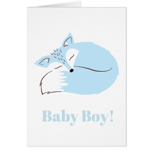 Baby Boy! Card - Baby Blue Fox (Front)