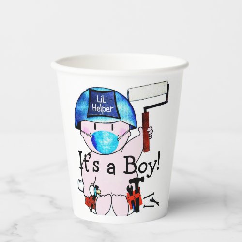 Baby Boy Carpenter Paper Cups