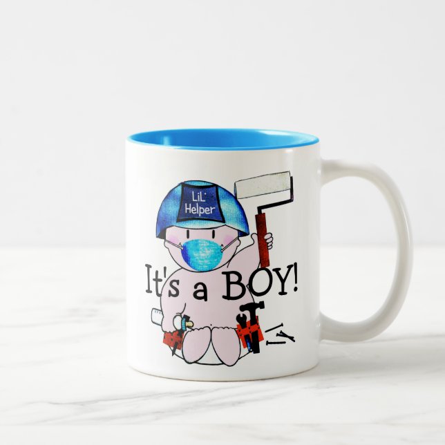 Baby Boy Carpenter Stud Mug (Right)
