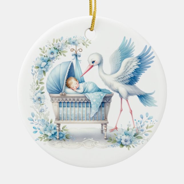 Baby Boy Ceramic Ornament (Front)