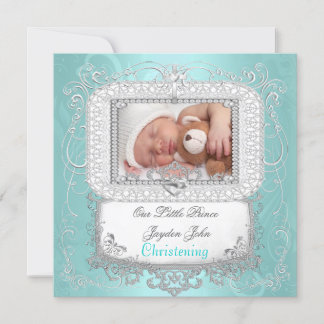 Baby Boy Christening Baptism Cross Prince Announcement