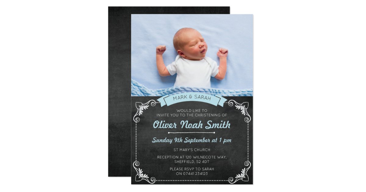 Baby Boy Christening/Baptism Invitation