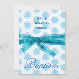 Baby Boy Christening Blue Stars B561 Invitation