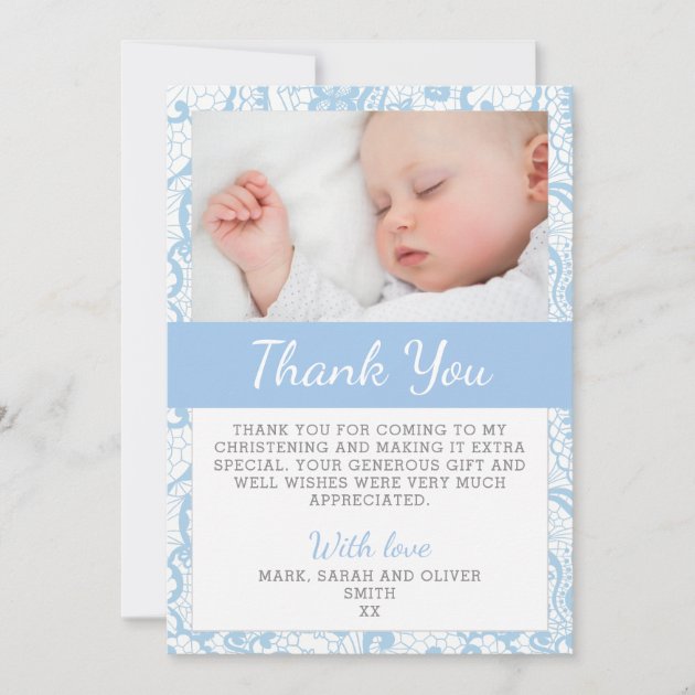 Birthday Party Gift Thank You Cards Kid Children Christening Boy Girl Twin Photo