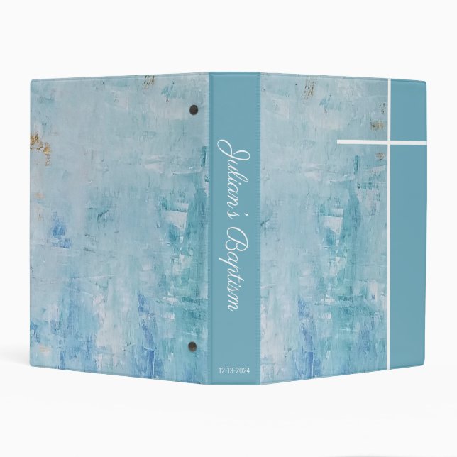 Baby Boy Christian Baptism Mini Binder (Background)