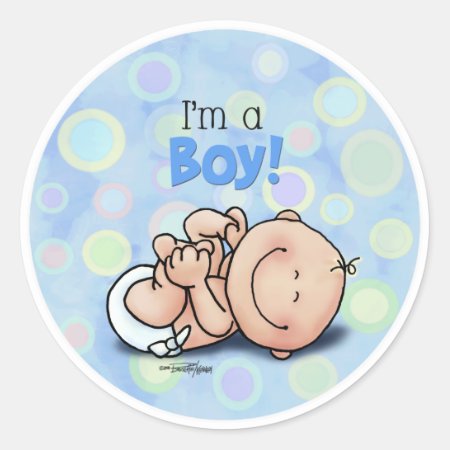 Baby Boy Classic Round Sticker