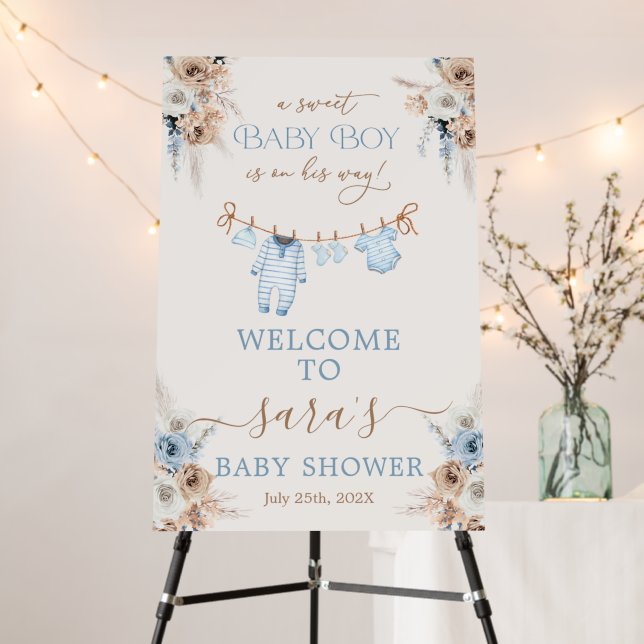 Baby Boy Clothes Baby Shower Welcome Foam Board (In Situ (Stand))