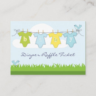 Baby Boy Clothes Line Diaper Raffle Business Card