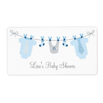 Baby Boy Clothesline Baby Shower Favor Label