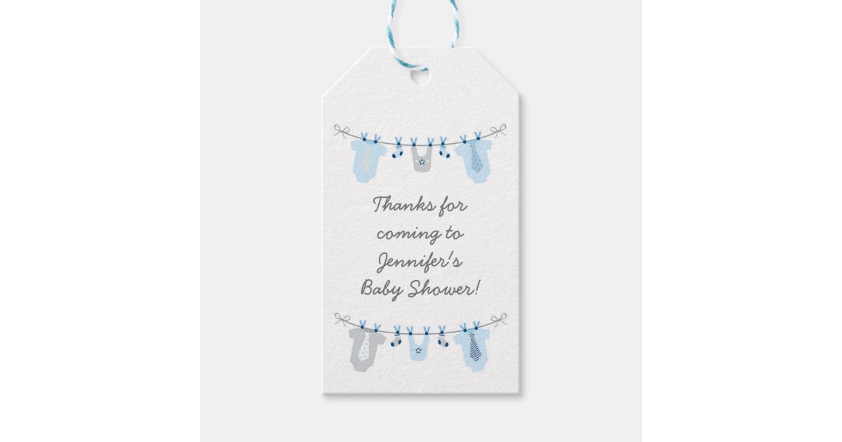 Baby Boy Clothesline Baby Shower Gift Tags