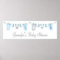 Baby Boy Clothesline Baby Shower Welcome Poster