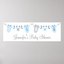 Baby Boy Clothesline Baby Shower Welcome Poster