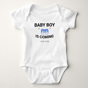 Baby Boy Coming Soon Custom Pregnancy Announcement Baby Bodysuit