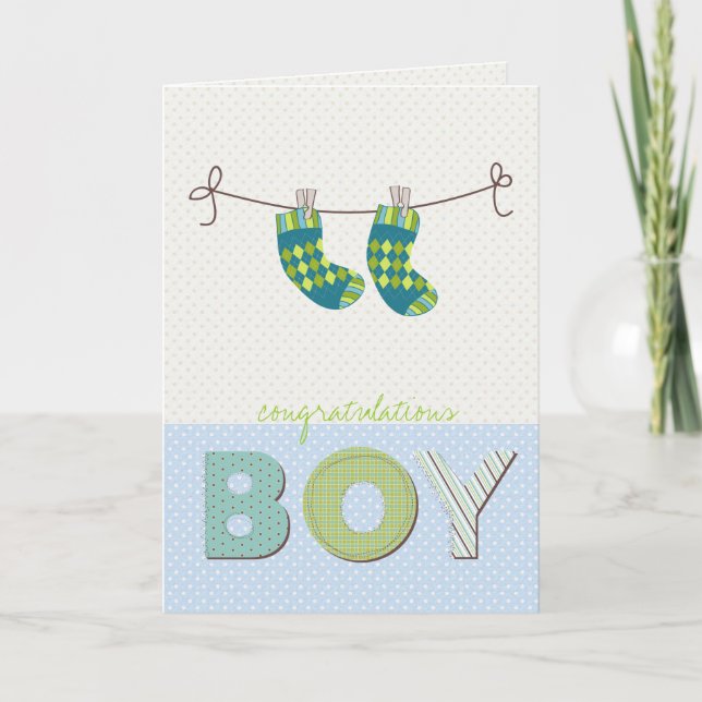 baby boy congratulations card (Front)