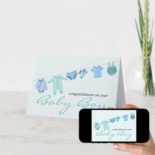 Glückwunschkarte Zur Geburt Aufschrift "Congratulations It's A Boy - View #5