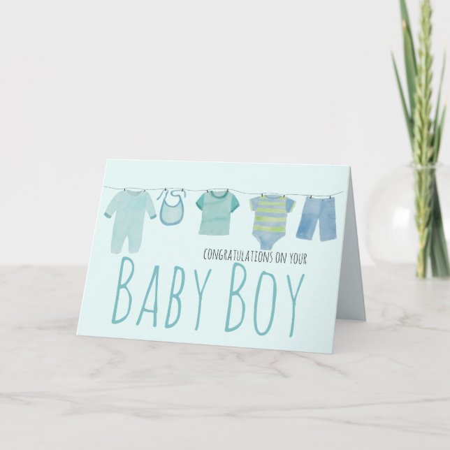Baby Boy Congratulations Card (Front)