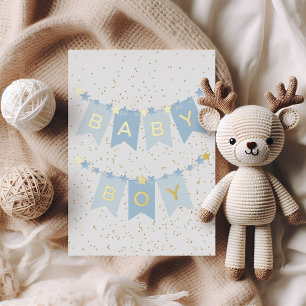 Baby Boy Congratulations Foil Card